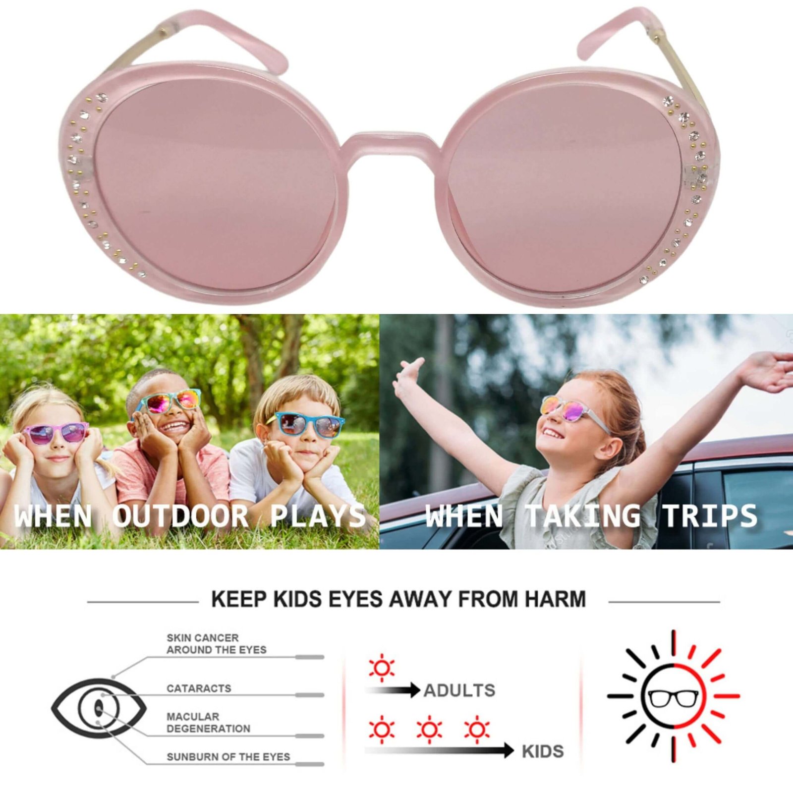 Kids’ Round Sunglasses with UV Shield – Safe and Stylish for Summer