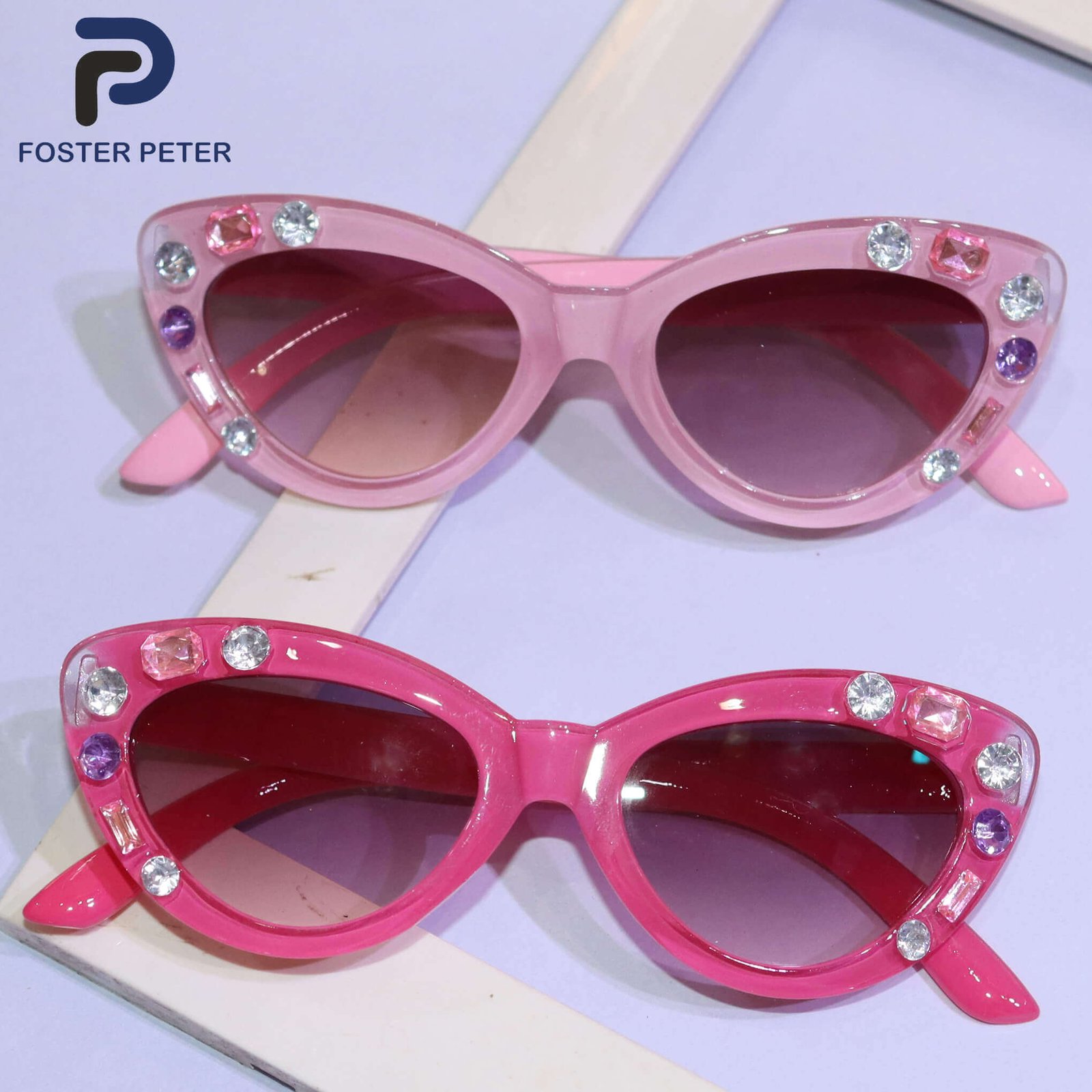 Kids' Jewel-Studded Cat-Eye Sunglasses Combo