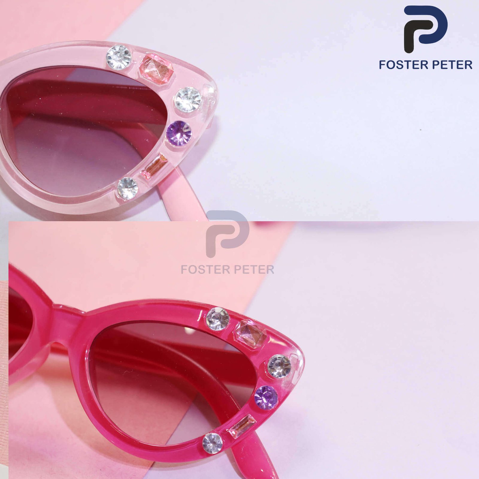 Kids' Jewel-Studded Cat-Eye Sunglasses Combo - Image 7