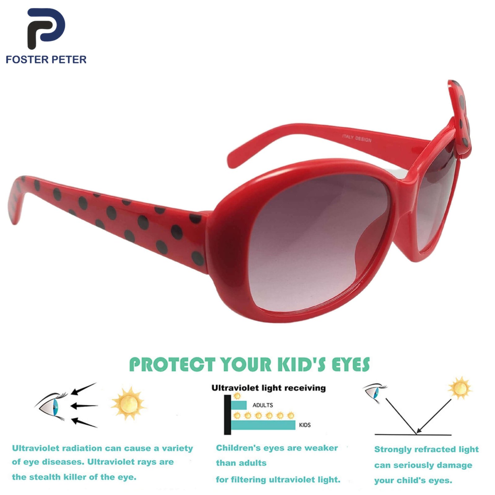 Kids' Red Bow Sunglasses - Image 2