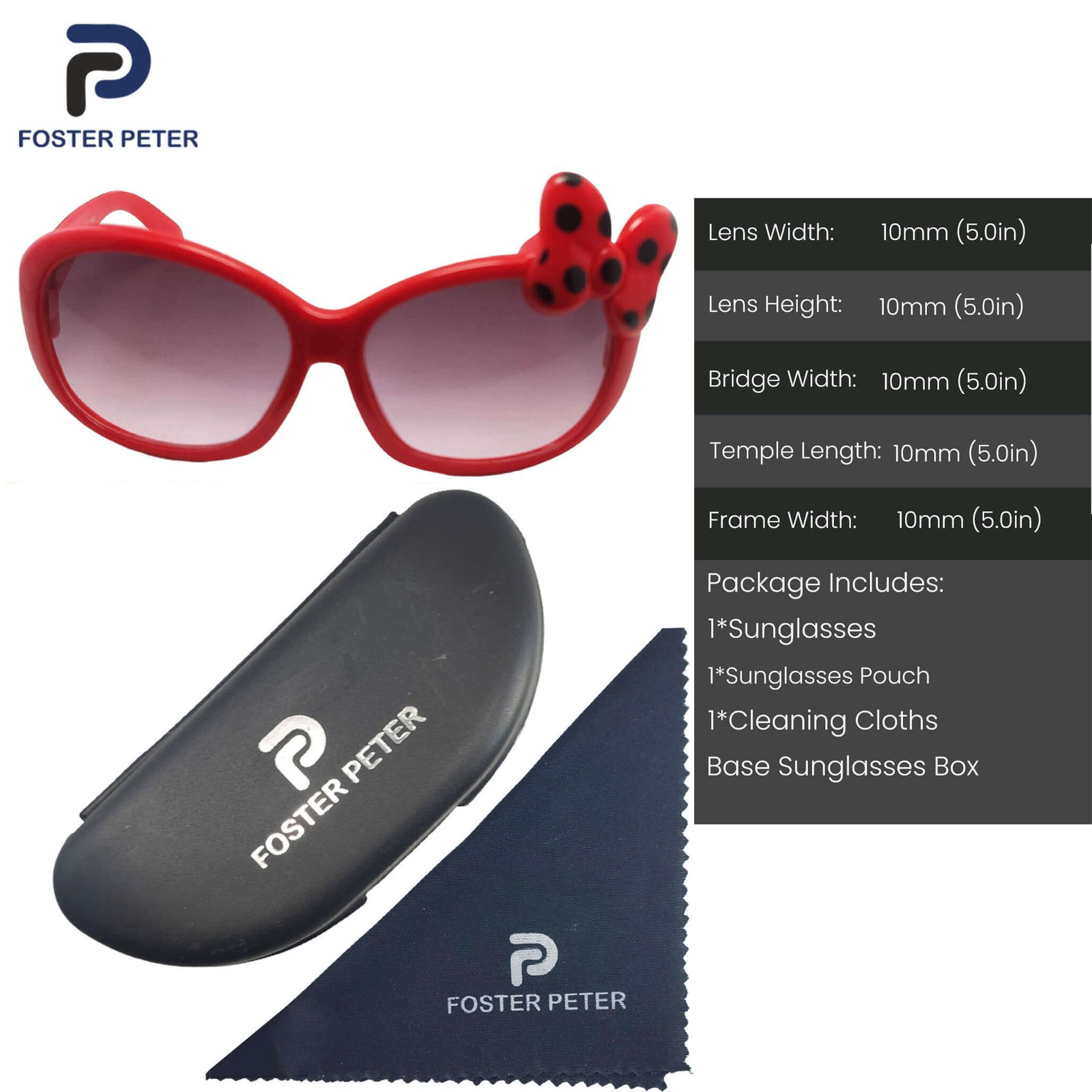 Kids' Red Bow Sunglasses - Image 3