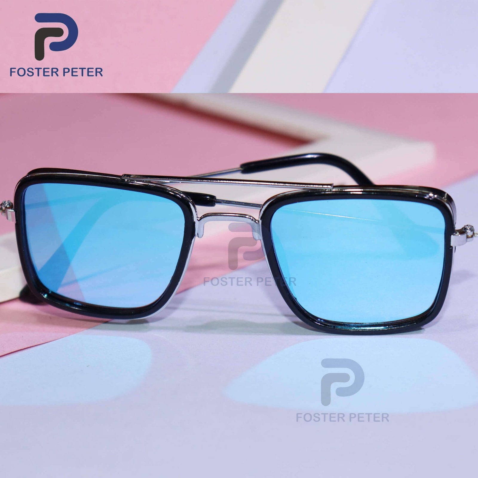 Gleam Edge Blue Lens Sunglasses - Image 2