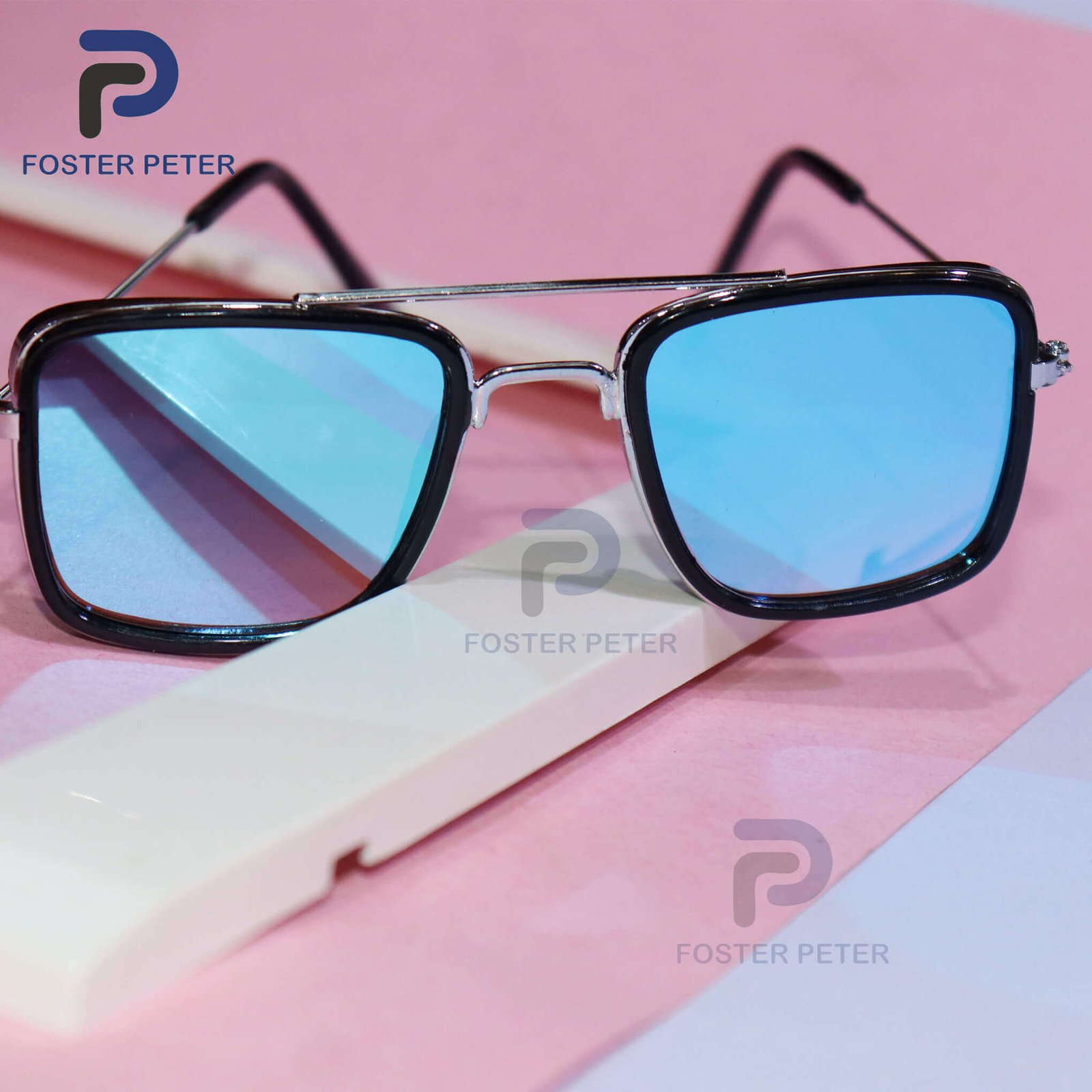 Gleam Edge Blue Lens Sunglasses - Image 3