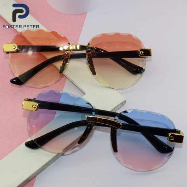 Chic Sunset Wave Sunglasses with Elegant Gold Details for a Fashion-Forward Look