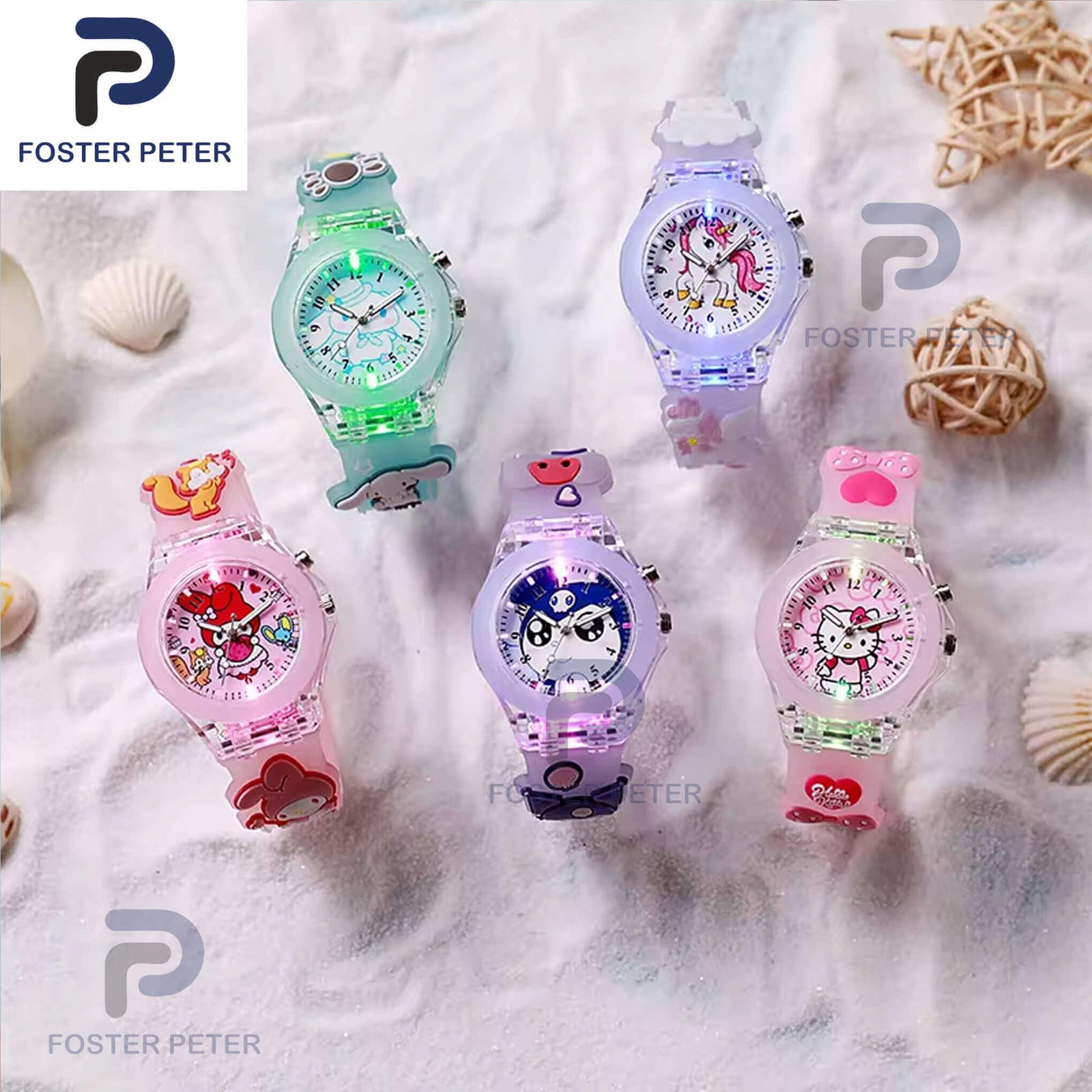 Kiddy Character Watch Set: 5-Pack Cute & Colorful Watches - Image 3